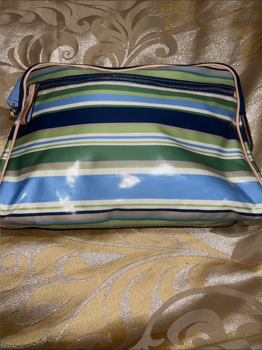 VTG Coach Hampton Watercolor Stripe iPad Tablet Case Tech Sleeve 5026 - Picture 3 of 15